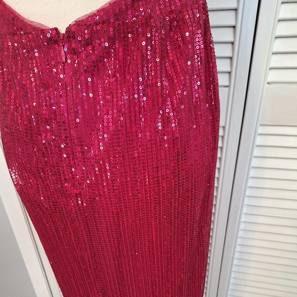 Adrianna papell halter sequin body form dress sz 6 - Picture 5 of 8